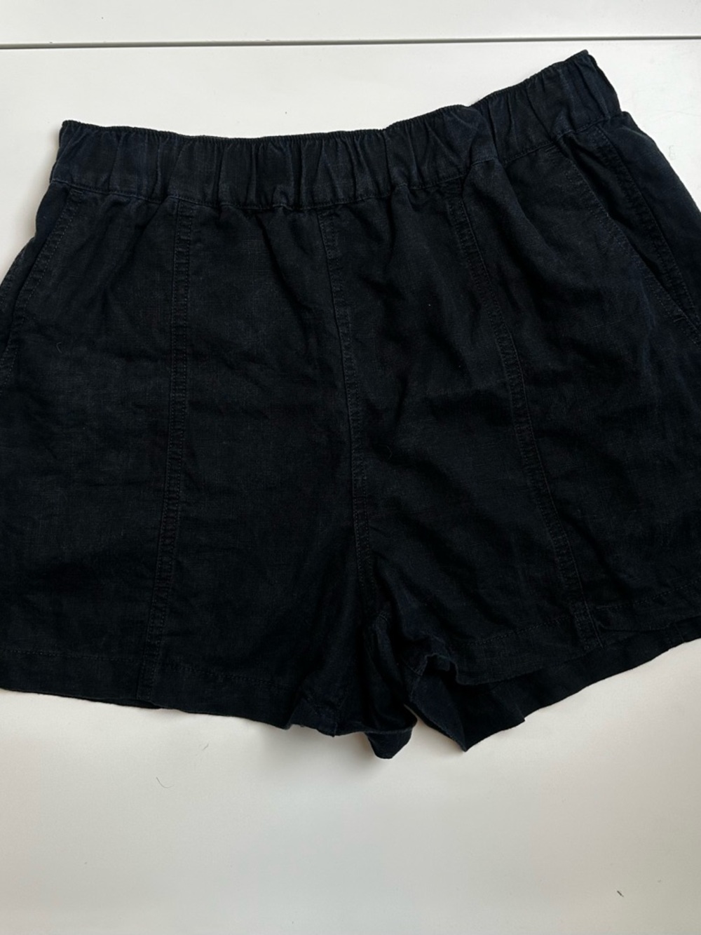 Madewell Line Black High-Waist Relaxed Shorts